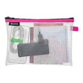 Leitz, Leitz WOW Traveller Zip-Beutel, wasserabweisend, durchsichtiges Material, Grösse M, pink, Leitz WOW Traveller Zip-Beutel, wasserabweisend, durchsichtiges Material, Grösse M, pink