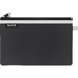Leitz, Leitz WOW Traveller Zip-Beutel, durchsichtiges Netzfach & blickdichtes Fach, Grösse L, schwarz, Leitz WOW Traveller Zip-Beutel, durchsichtiges Netzfach & blickdichtes Fach, Grösse L, schwarz