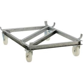 CEMO, CEMO Fahrgestell für GfK-Rechteckbehälter Polyamid-Rollen, weiß für LxB 1820 x 1390 mm, Rad-Ø 200 mm, CEMO Fahrgestell für Rechteckbehälter aus GFK, 1.500 Liter, Höhe 810 mm