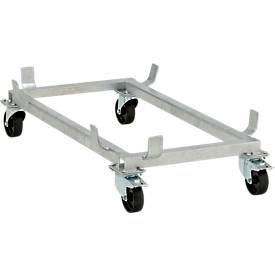 CEMO, CEMO Fahrgestell für GfK-Rechteckbehälter Polypropylen-Rollen, schwarz für LxB 1170 x 690 mm, Rad-Ø 100 mm, CEMO Fahrgestell für Rechteckbehälter aus GFK, 300 Liter, Höhe 530 mm
