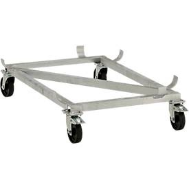 CEMO, CEMO Fahrgestell für GfK-Rechteckbehälter Polypropylen-Rollen, schwarz für LxB 1320 x 970 mm, Rad-Ø 125 mm, für Inhalt 700 l, CEMO Fahrgestell für Rechteckbehälter aus GFK, 700 Liter, Höhe 810 mm