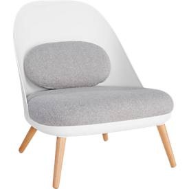 Paperflow, Paperflow Besucherstuhl Cocoon Weiss, Lounge Sessel, 4-Fuss, B 700 x T 655 x H 755 mm, gepolstert, Sitzschale weiss