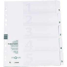Pagna, PAGNA Register Karton weiss A4 31003-08 5-teilig, 1-5, Pagna Register Karton, weiss, A4, 5-teilig, 1-5, 31003-08