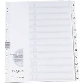 Pagna, PAGNA Register Karton weiss A4 31005-08 12-teilig, 1-12, Pagna Register Karton, weiss, A4, 12-teilig, 1-12, 31005-08
