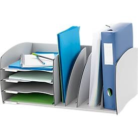 Paperflow, Paperflow Schreibtisch-Organizer, 4 Fächer, Trennelemente verstellbar, grau, Paperflow Schreibtisch-Organizer, 4 Fächer, Trennelemente verstellbar, grau
