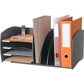 Paperflow, Paperflow Schreibtisch-Organizer, 4 Fächer, Trennelemente verstellbar, schwarz, Paperflow Schreibtisch-Organizer, 4 Fächer, Trennelemente verstellbar, schwarz