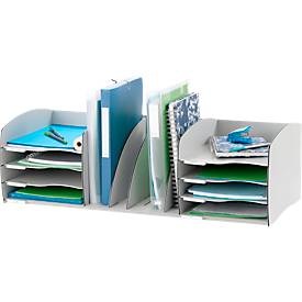 Paperflow, Paperflow Schreibtisch-Organizer, 8 Fächer, Trennelemente verstellbar, grau, Paperflow Schreibtisch-Organizer, 8 Fächer, Trennelemente verstellbar, grau
