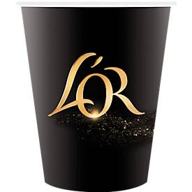 undefined, Pappbecher, Kartonbecher L'OR, für 100 ml, 50 Stück, schwarz/gold, 
