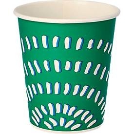 PAPSTAR, Pappbecher Papstar, Einweg, 0,2 l, für Kaltgetränke, mit Füllstrich, Ø 80 x H 88 mm, grün, 100 Stück, Pappbecher Papstar, Einweg, 0,2 l, für Kaltgetränke, mit Füllstrich, Ø 80 x H 88 mm, grün, 100 Stück