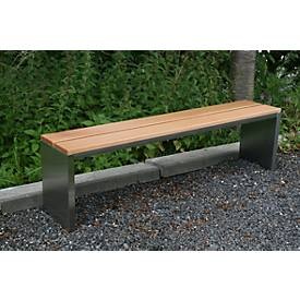 Jungheinrich PROFISHOP, Parkbank, Sitzleisten aus Garapa-Echtholz, Länge 2.000 mm, Edelstahl, Parkbank, Sitzleisten aus Garapa-Echtholz, Länge 2.000 mm, Edelstahl