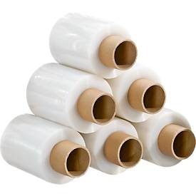 undefined, PE-Mini-Stretchfolie, 90 mm x 150 m, 6 Rollen, Bündelstretchfolie/Ministretchfolie, Folienstärke 10 mic, transparent, Breite 100 mm, transparent