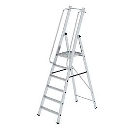 undefined, Alu-Stufenstehleiter einseitig begehbar 6 Stufen, MUNK Günzburger Steigtechnik 51096 Aluminium Plattformleiter Arbeitshöhe (max.): 3.36 m