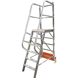 KRAUSE, Krause 833013 Aluminium Podestleiter Arbeitshöhe (max.): 3.40 m Silber 38 kg, Krause 833013 Aluminium Podestleiter Arbeitshöhe (max.): 3.40 m Silber DIN EN 131 38 kg