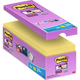 POST-IT, POST-IT Haftnotizen Super sticky SET, gelb, Post-it Notizzettel Super Sticky 16 Blöcke, 7.6 cm x 7.6 cm, Gelb