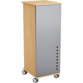 undefined, Office- und Medien-Caddy mit 4 Fächern, 1 ausziehbare Ablageplatte Buche-Dekor, Office- und Medien-Caddy, mit 4 Fächern, 1 ausziehbare Ablageplatte, Buche-Dekor