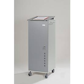 undefined, Office- und Medien-Caddy mit 4 Fächern, 1 ausziehbare Ablageplatte lichtgrau, Rocada 4036 R403682 1 St.