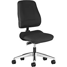 Prosedia, Prosedia Bürostuhl LEANOS V ERGO, Synchronmechanik, ohne Armlehnen, Bandscheibensitz, schwarz/alupoliert, Prosedia Bürostuhl LEANOS V ERGO, Synchronmechanik, ohne Armlehnen, Bandscheibensitz, schwarz/alupoliert