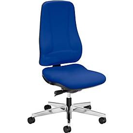 Prosedia, Prosedia Bürostuhl LEANOS V ERGO, Synchronmechanik, ohne Armlehnen, ergonomische Rückenlehne, blau/alupoliert, Prosedia Bürostuhl LEANOS V ERGO, Synchronmechanik, ohne Armlehnen, ergonomische Rückenlehne, blau/alupoliert
