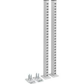 TRESTON, Rasterrohr für Arbeitstisch, Rasterrohrpaar Treston, für TED-Arbeitstische, bis 90 kg, B 70 x T 100 x H 793 mm, Stahl, hellgrau
