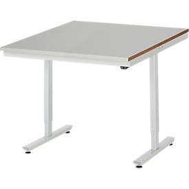 RAU, Arbeitstisch, elektrisch höhenverstellbar, RAU Arbeitstisch, elektrisch höhenverstellbar, Höhe 720 - 1120 mm, Stahlblechplatte, BxT 1000 x 1000 mm