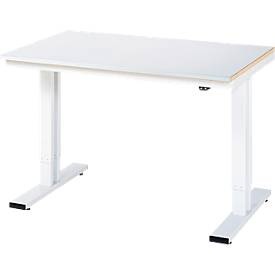 RAU, Arbeitstisch, elektrisch höhenverstellbar, RAU Arbeitstisch, elektrisch höhenverstellbar, Höhe 720 - 1120 mm, Linoleumbelag, BxT 750 x 1000 mm