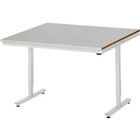 RAU, Arbeitstisch, elektrisch höhenverstellbar, RAU Arbeitstisch, elektrisch höhenverstellbar Serie Adlatus, Edelstahlplatte, Höhe 720 - 1120 mm, BxT 1250 x 1000 mm