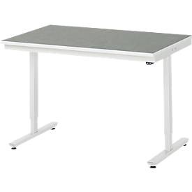 RAU, Arbeitstisch, elektrisch höhenverstellbar, RAU Arbeitstisch, elektrisch höhenverstellbar Serie Adlatus, Linoleumbelag, Höhe 720 - 1120 mm, BxT 1250 x 800 mm