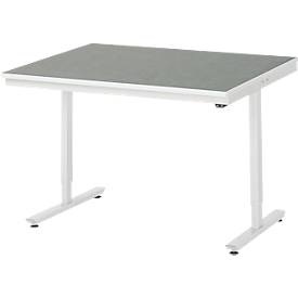 RAU, Arbeitstisch, elektrisch höhenverstellbar, RAU Arbeitstisch, elektrisch höhenverstellbar Serie Adlatus, Linoleumbelag, Höhe 720 - 1120 mm, BxT 1250 x 1000 mm