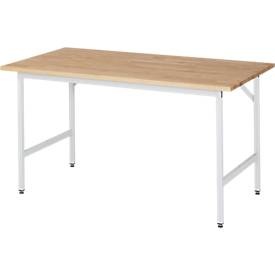 RAU, RAU Arbeitstisch, höhenverstellbar 800 - 850 mm, Buchenplatte massiv BxT 1500 x 1000 mm, lichtgrau, RAU Arbeitstisch, Buche-Platte, 1500 x 1000 x 800-850 mm