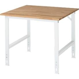 RAU, RAU Arbeitstisch, höhenverstellbar 760 - 1080 mm, Buchenplatte massiv BxT 1000 x 1000 mm, lichtgrau, RAU Arbeitstisch, Buche-Platte, B 1000 x T 1000 x H 760-1080 mm