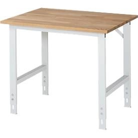 RAU, RAU Arbeitstisch, höhenverstellbar 760 - 1080 mm, Buchenplatte massiv BxT 1000 x 800 mm, lichtgrau, RAU Arbeitstisch, Buche-Platte, B 1000 x T 800 x H 760-1080 mm