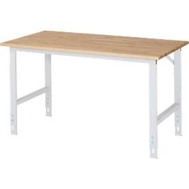 RAU, RAU Arbeitstisch, höhenverstellbar 760 - 1080 mm, Buchenplatte massiv BxT 1500 x 800 mm, lichtgrau, RAU Arbeitstisch, Buche-Platte, B 1500 x T 800 x H 760-1080 mm
