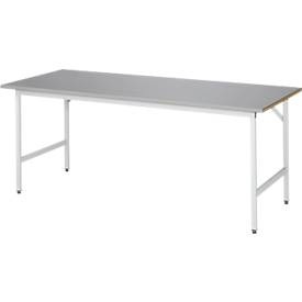 RAU, RAU Arbeitstisch, höhenverstellbar, 800 - 850 mm, Edelstahl-Platte, BxT 2000 x 800 mm, RAU Arbeitstisch, höhenverstellbar, Höhe 800 - 850 mm, Edelstahlplatte, BxT 2000 x 800 mm
