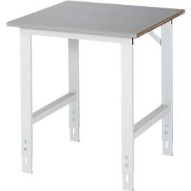 RAU, RAU Arbeitstisch, höhenverstellbar, 760 - 1080 mm, Edelstahl-Platte, BxT 750 x 800 mm, RAU Arbeitstisch, höhenverstellbar, Höhe 760 - 1080 mm, Edelstahlplatte, BxT 750 x 800 mm