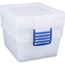 Really Useful Box, Really Useful Boxes Aufbewahrungsboxen, transparent, mit Deckel, 17,5L, 5 Stück, Really Useful Boxes Aufbewahrungsboxen, transparent, mit Deckel, 17,5L, 5 Stück