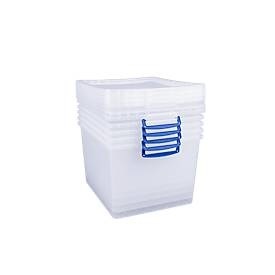 Really Useful Box, Really Useful Boxes Aufbewahrungsboxen, transparent, mit Deckel, 33,5L, 5 Stück, Really Useful Boxes Aufbewahrungsboxen, transparent, mit Deckel, 33,5L, 5 Stück