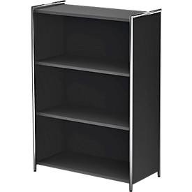 undefined, Regal Toledo, mit Sichtrückwand, B 800 x T 380 x H 1150 mm, anthrazit, 3 OH, Regal Toledo, mit Sichtrückwand, B 800 x T 380 x H 1150 mm, anthrazit, 3 OH