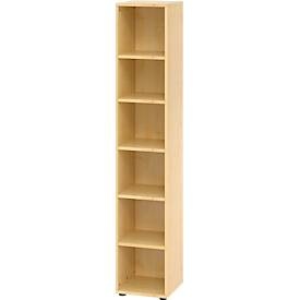 LIVIQUE, Regal Office, Regale Breno, 6 OH, 28 kg je Boden, B 400 x T 400 x H 2156 mm, Spanplatte, Ahorn