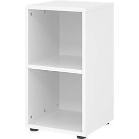 LIVIQUE, Regal Office, Regale Breno, 2 OH, 28 kg je Boden, B 400 x T 400 x H 748 mm, Spanplatte, weiss