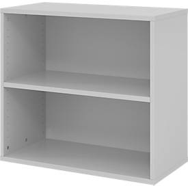 LIVIQUE, Regal Office, Regale Breno, 2 OH, 28 kg je Boden, B 800 x T 400 x H 748 mm, Spanplatte, lichtgrau