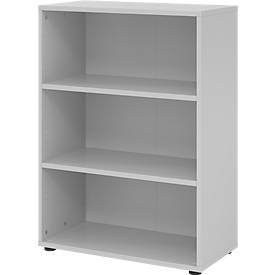 LIVIQUE, Regal Office, Regale Breno, 3 OH, 28 kg je Boden, B 800 x T 400 x H 1100 mm, Spanplatte, lichtgrau