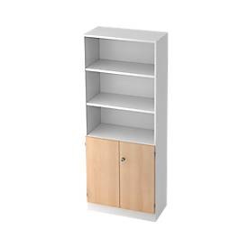 Hammerbacher, Hammerbacher Regalschrank SG 6770 Eiche, Weiß 800 x 420 x 2.004 mm, Hammerbacher Regalschrank SG 6770 Eiche, Weiß 800 x 420 x 2.004 mm