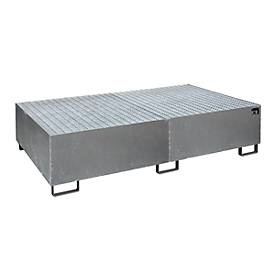 undefined, Regal-Bodenwanne 1000 l Auffangvolumen, LxBxH 2150 x 1300 x 505 mm mit Gitterrost, feuerverzinkt, Regalbodenwanne, HxBxT 505 x 1.300 x 2.150 mm, Auffangvolumen 1.000 l, inkl. Gitterrost, feuerverzinkt