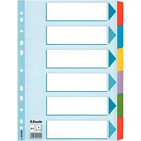 Esselte, Esselte Register 100168 DIN A4 6-teilig 11-fach Karton Blanko, Register Mylar, A4, 6 Taben blanko