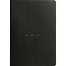RHODIA, Clairefontaine Rhodia Notizbuch, 32 Blatt, DIN A5, 90 g/m², liniert, schwarz, Rhodia Notizbuch, 32 Blatt, DIN A5, 90 g/m², liniert, schwarz