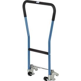 Fetra, Rohrschiebebügel, für Paletten-Fahrgestell, Stahlrohr, blau, einklinkbar, 2 Hilfsrollen