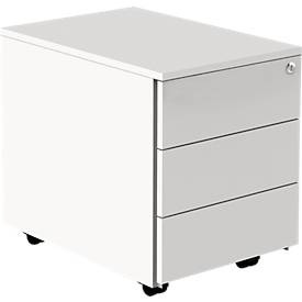 undefined, Rollcontainer 333, weiß, Roll-Container weiß mit Zentralschloss, 60 cm tief