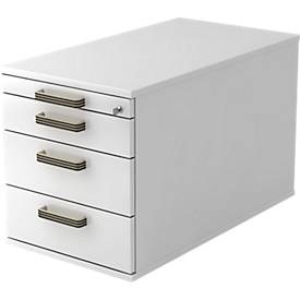 undefined, Rollcontainer TOPAS LINE, 3 Schübe, 1 Utensilienauszug, abschließbar, weiß/weiß, T 800 mm