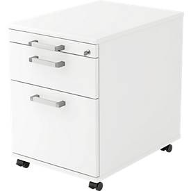undefined, Rollcontainer TARVIS, 1 Utensilienauszug, abschließbar, 1 Schub, 1 HR-Auszug, B 428 x T 580 x H 590 mm, weiß, Rollcontainer TARVIS, 1 Utensilienauszug, abschließbar, 1 Schub, 1 HR-Auszug, B 428 x T 580 x H 590 mm, weiß