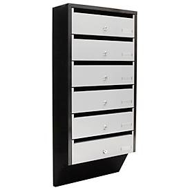 Rottner, Rottner T06368 Depot 6 Briefkastenanlage Silber Schwarz, Rottner T06368 Depot 6 Briefkastenanlage Silber Schwarz